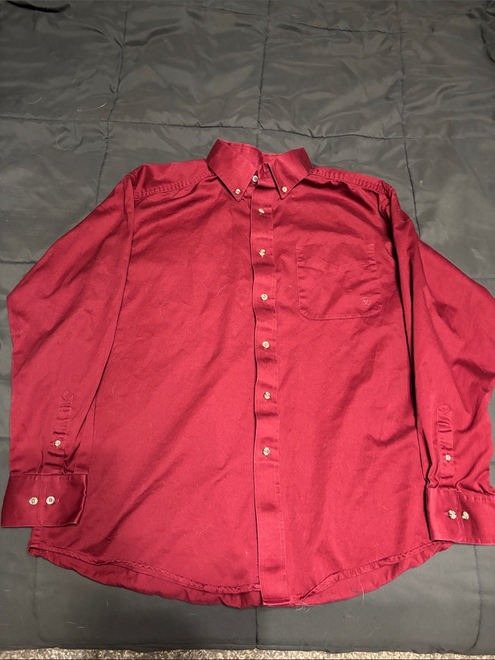 Ariat Men's Button-Down Dress Shirt in Deep Red
